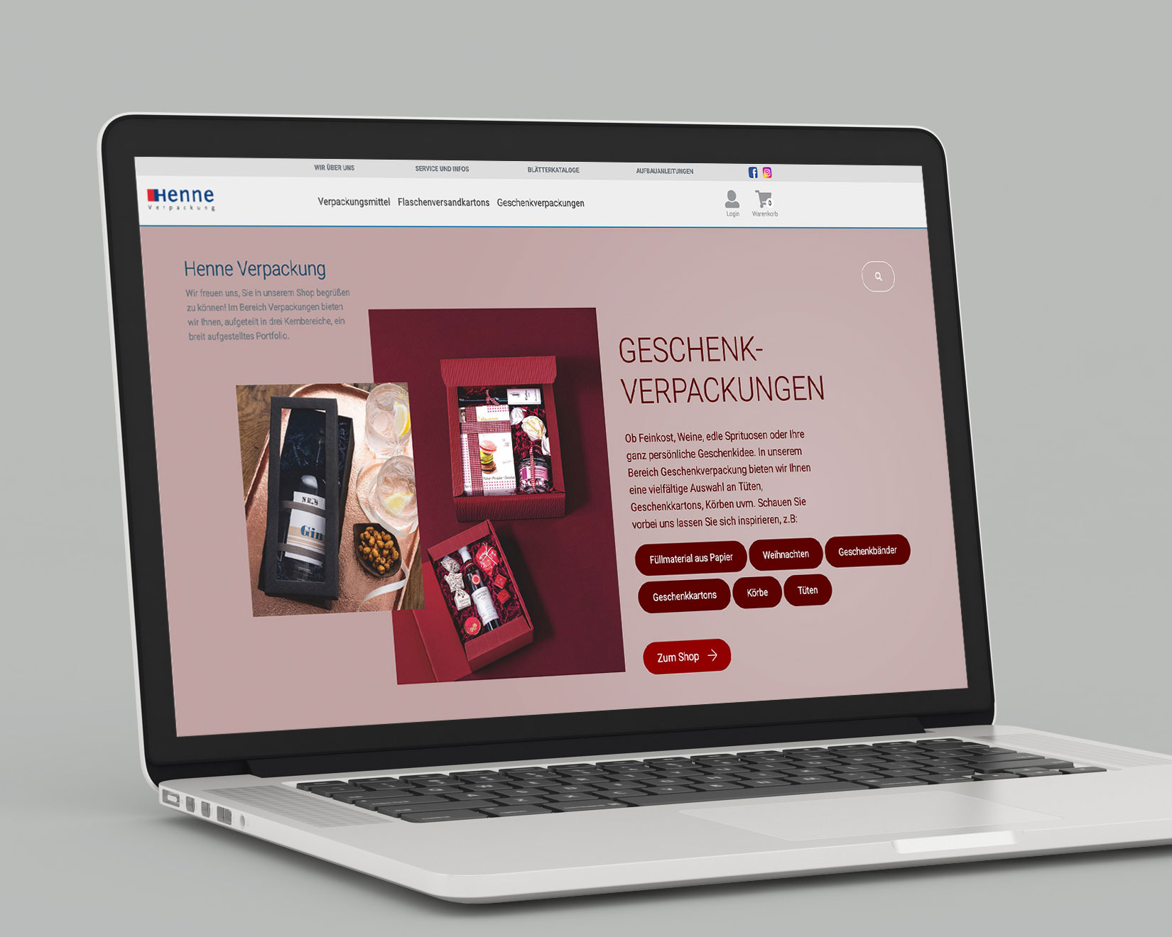 Bremer Agentur für Website-Erstellung bietet Webkonzeption und Beratung für professionelle Websites. Beispielbild: Shop